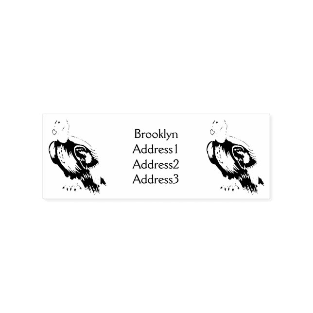 California condor bird cartoon illustration  rubber stamp (Imprint)