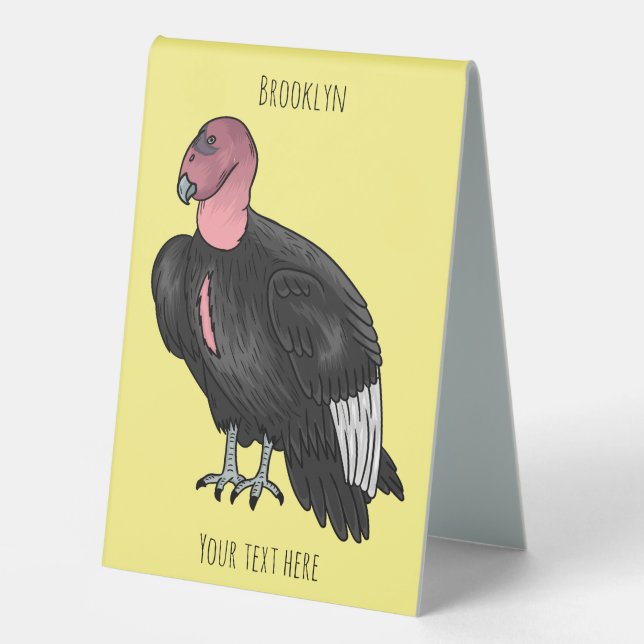 California condor bird cartoon illustration  table tent (Front)