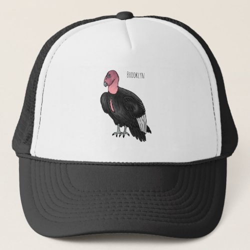 California condor bird cartoon illustration   trucker hat