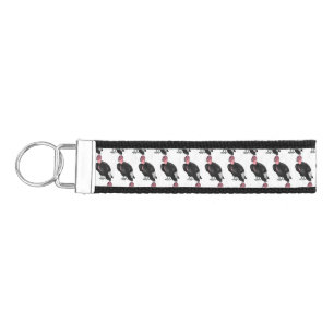 California condor bird cartoon illustration  wrist keychain