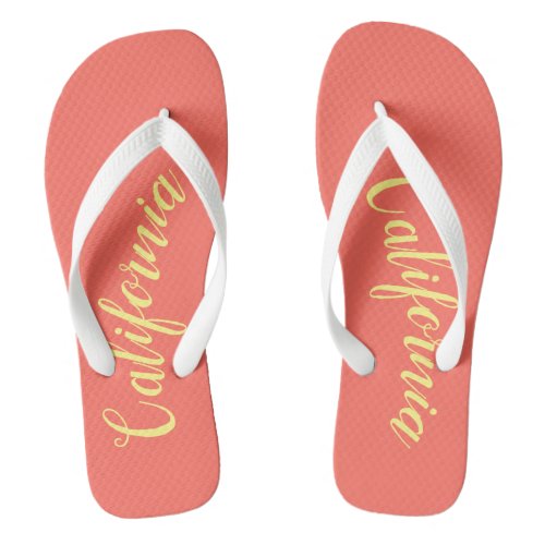 California Coral Yellow Flip Flops