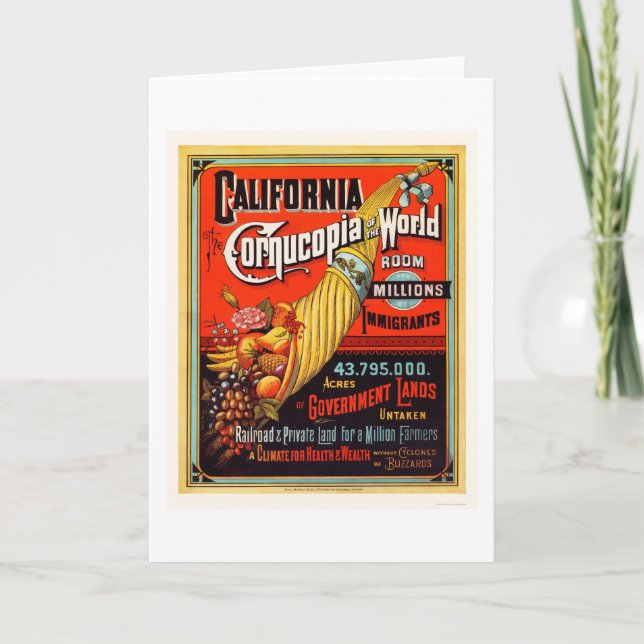 California - Cornucopia of the World Card (Front)