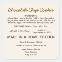 California Cottage Food Law Chocolate Chip Cookie