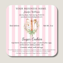California Cottage Law Food Bakery Label Utensils