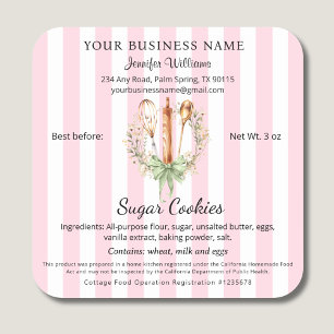 California Cottage Law Food Bakery Label Utensils