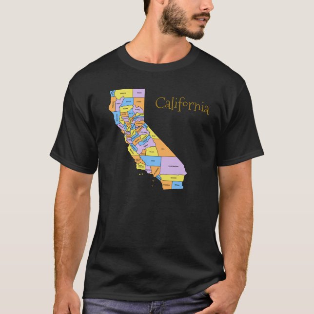 California County Map T-Shirt (Front)