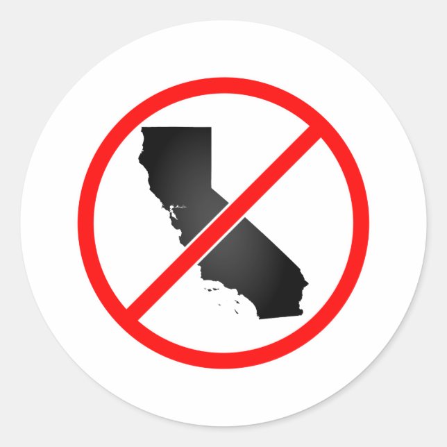 California Cross Out Symbol Classic Round Sticker (Front)