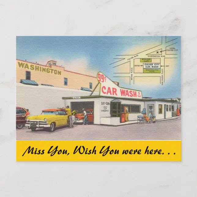 California, Culver City Car Wash Postcard Zazzle