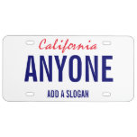 California Custom License Plate at Zazzle