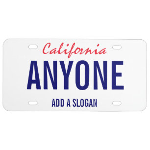 California Custom License Plate