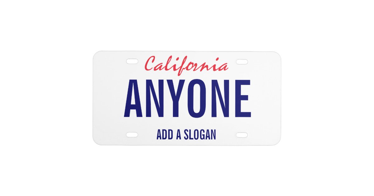 California Custom License Plate Zazzle