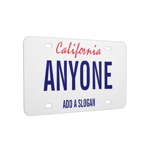 California Custom License Plate Zazzle