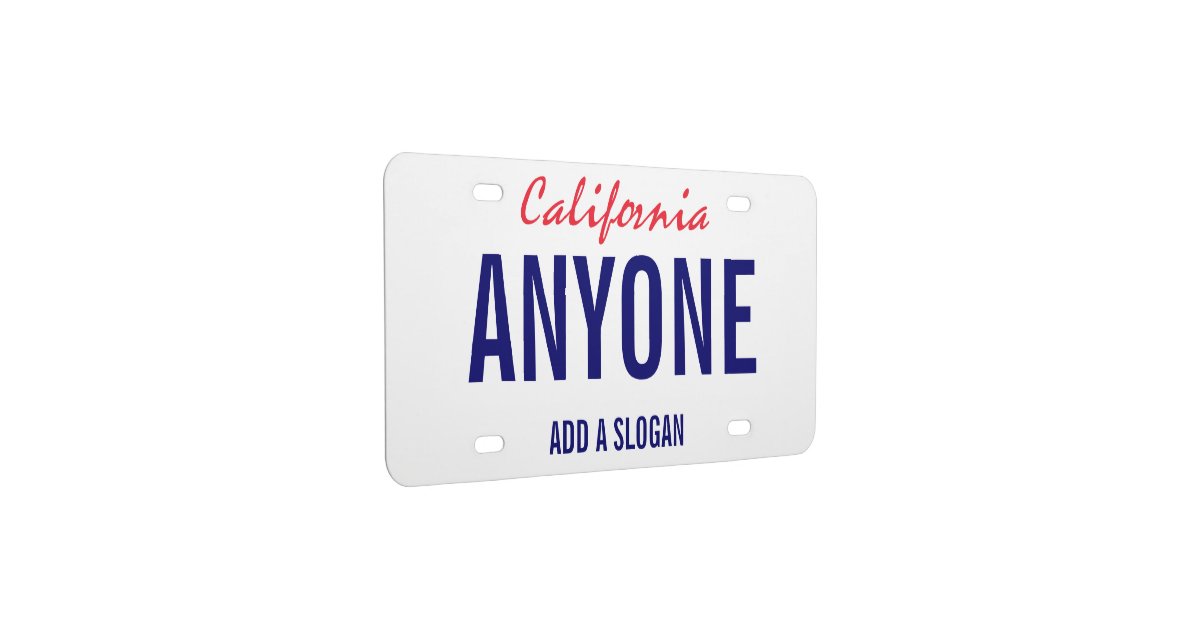 California Custom License Plate Zazzle
