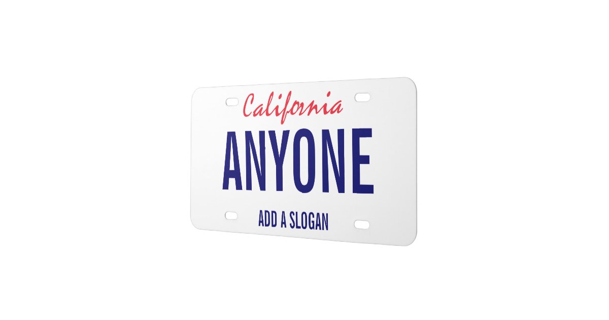 California Custom License Plate Zazzle