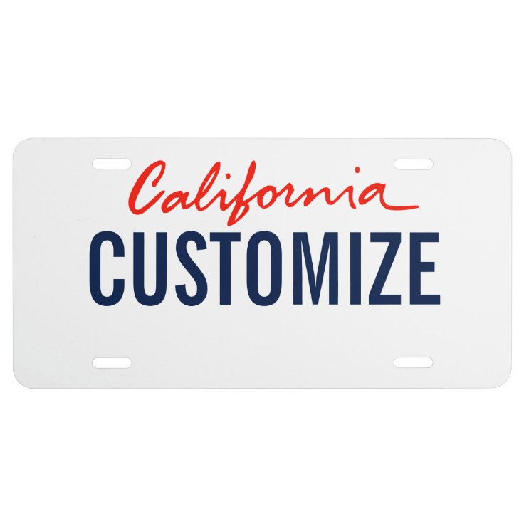 California Custom License Plate Zazzle