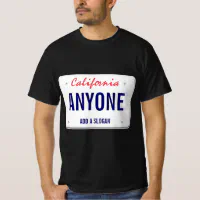 California Custom License Plate T Shirt Zazzle