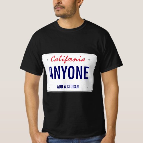 California Custom License Plate T_Shirt