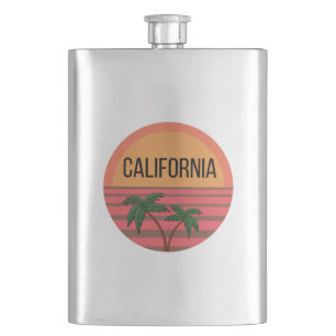 California Cute Design Gift Ideas Sunset Palms Flask