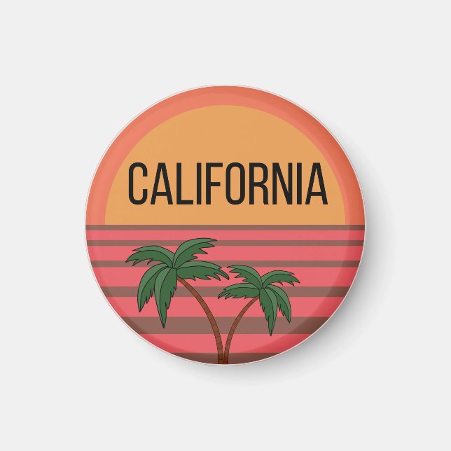 California Cute Design Gift Ideas Sunset Palms Magnet (Front)