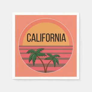 California Cute Design Gift Ideas Sunset Palms Napkins