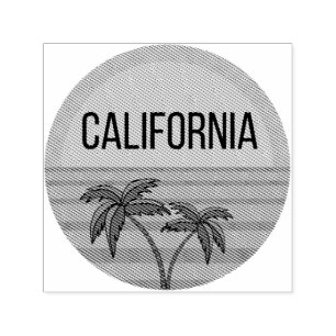 California Cute Design Gift Ideas Sunset Palms Self-inking Stamp