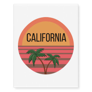 California Cute Design Gift Ideas Sunset Palms Temporary Tattoos