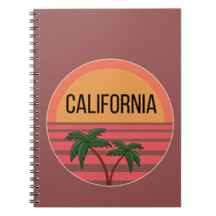 California Cute Design Ideas Pattern Sunset Palms Notebook