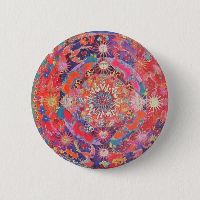 California Daz e Mandala Pinback Button (Front)