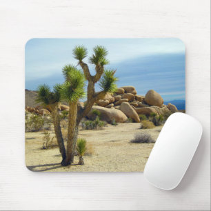 California Desert Succulents, Rocks & Clear Sky Mouse Pad