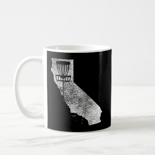California Disc Golf State With Basket Distressed  Coffee Mug