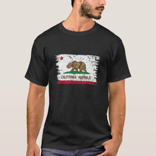 California Distressed State Flag T_Shirt