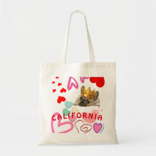 California Dog Lover Trendy Summer Fun Travel Tote