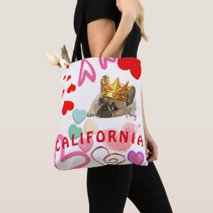 California Dog Lover Trendy Summer Fun Travel Tote