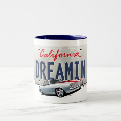 California dreamin-Camaro2 plate Two-Tone Coffee Mug