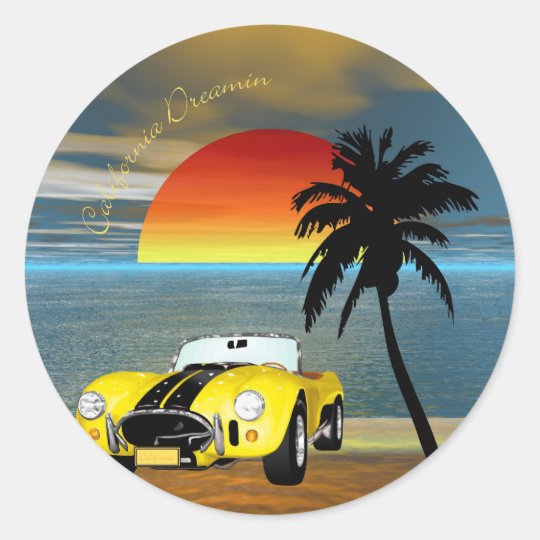 California Dreamin Classic Round Sticker