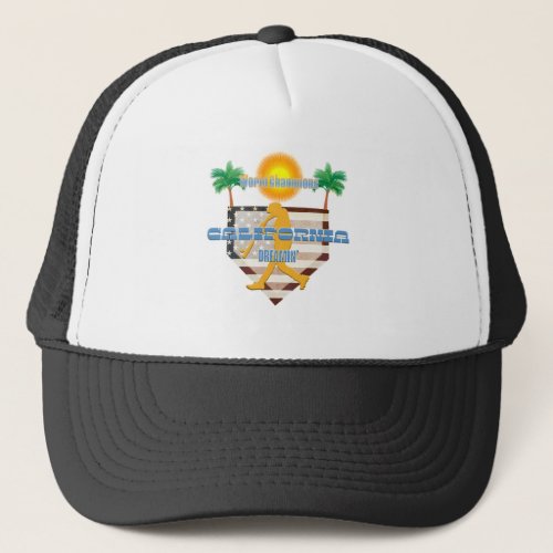 California Dreamin World Champions with Palm Tree Trucker Hat