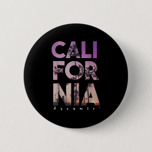 California Dreaming Beach Palm Tree Summer Vacatio Button