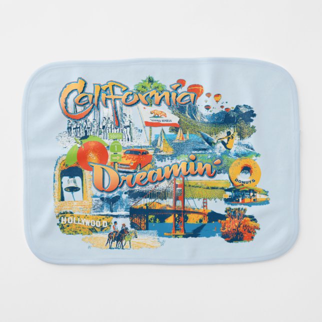 California Dreaming Burp Cloth (Front Horizontal)