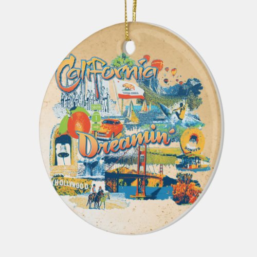 California Dreaming Ceramic Ornament