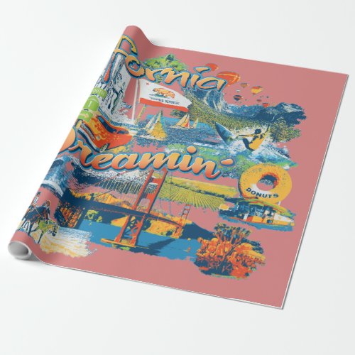 California Dreaming Gift Giving Wrapping Paper