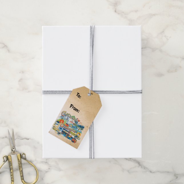 California Dreaming Gift Tags (With Twine)