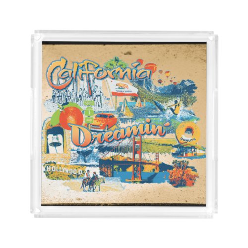 California Dreaming Home Decor Acrylic Tray