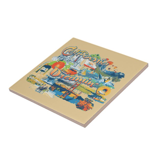 California Dreaming Home Decor Ceramic Tile (Side)