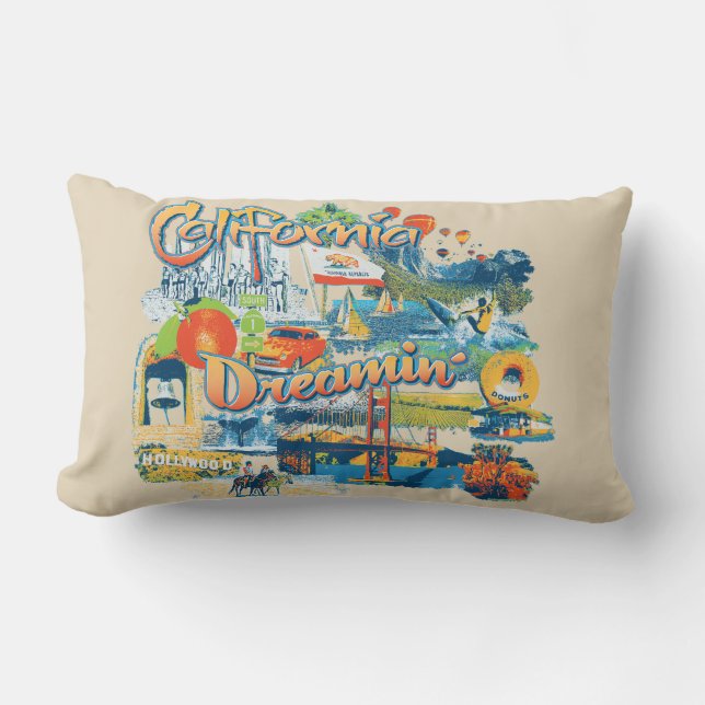 California Dreaming Home Decor Lumbar Pillow (Front)