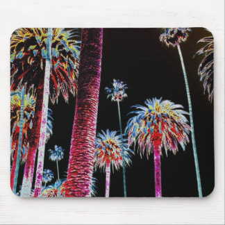 California Dreaming Neon Palm Tree Mouse Pad Art
