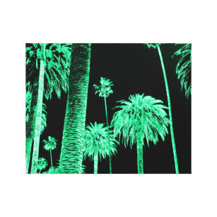 California Dreaming Neon Palm Trees wrapped canvas