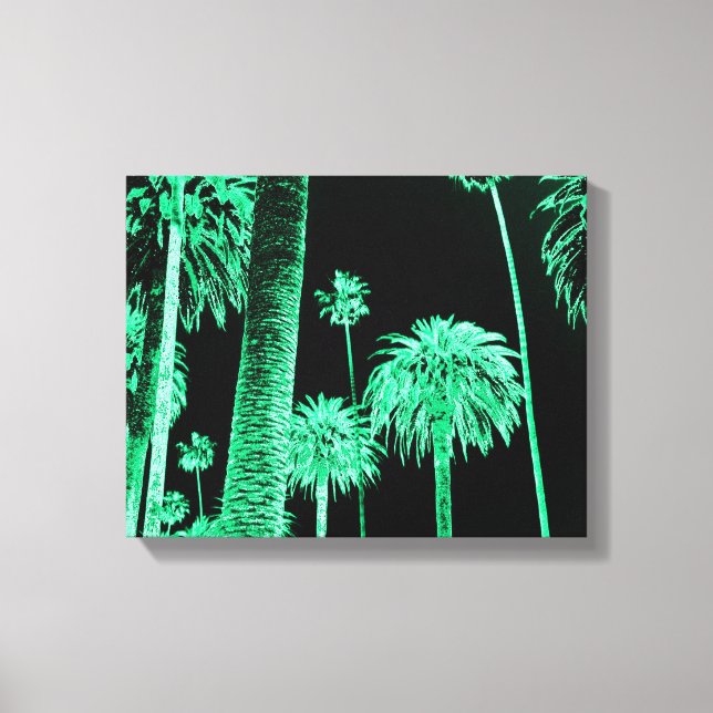 California Dreaming Neon Palm Trees wrapped canvas Print (Front)