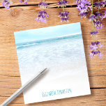 California dreaming ocean beach waves photo custom notepad<br><div class="desc">Relax as you recall watching the waves go in and out during your beach vacation. Breathe, explore, and enjoy the solitude of an empty California beach with this stunning, pastel blue and white ocean froth photography, personalized 5.5”x6” notepad. Makes a thoughtful, customized gift for a friend or yourself! Just type...</div>