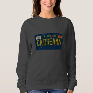 California Dreaming Retro 1969 Cali License Plate Sweatshirt