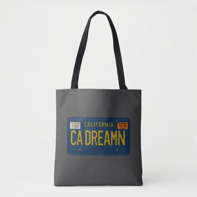 California Dreaming - Retro 1969 License Plate Tote Bag (Front)